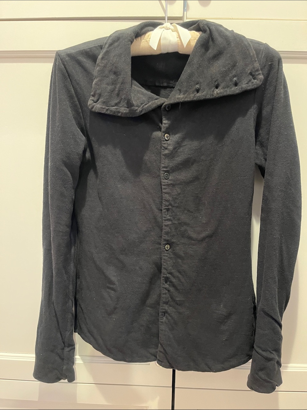 Kapital Black Casual Button-Down Shirt with Wide Collar